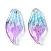 Two Tone Frosted Transparent Spray Painted Glass Pendants GGLA-S054-016H-01-2