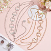 2Pcs 2 Colors Alloy Moon & Sun Link Chain Belts AJEW-GO0001-77-4