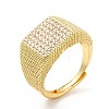Rack Plating Brass Micro Pave Cubic Zirconia Rings RJEW-E064-11G-1