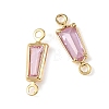 SHEGRACE Brass Pave Cubic Zirconia Trapezoid Connector Charms XGRQ2O654-444B-G-2