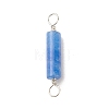 Dyed & Heated Natural Blue Aventurine Connector Charms PALLOY-JF01574-12-3