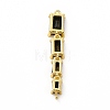 Brass Pave Cubic Zirconia Connector Charms KK-G458-01G-04-2