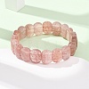 Synthetic Strawberry Quartz Beaded Stretch Bracelets for Unisex G-K303-01F-2
