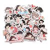 64Pcs Cartoon Girls Paper Self-Adhesive Picture Stickers AJEW-S086-08-2