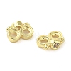 Rack Plating Brass Pave Clear Cubic Zirconia Spacer Bars KK-B088-11A-G-2