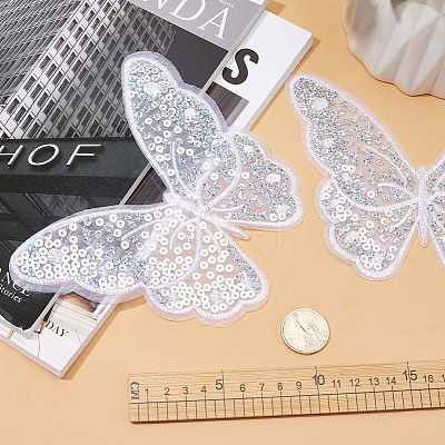 Butterfly Polyester Embroidery Ornament Accessories PATC-WH0008-23-1