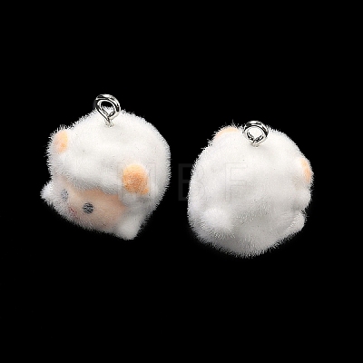 Flocking Opaque Resin Pendants RESI-F064-A06-1
