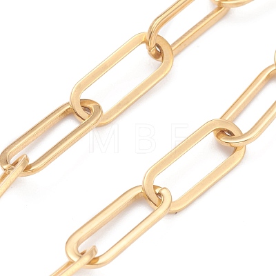 Vacuum Plating 304 Stainless Steel Paperclip Chain Bracelets BJEW-O185-02G-1
