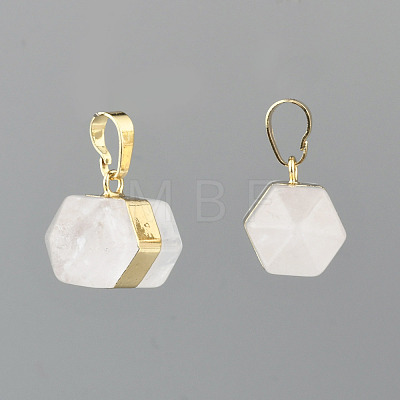 Natural Quartz Crystal Double Terminated Pointed Pendants X-G-P049-05G-1