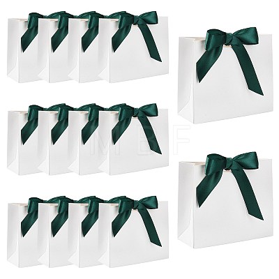 White Cardboard Paper Wedding Candy Boxes with Ribbon CON-FZC0002-002B-1