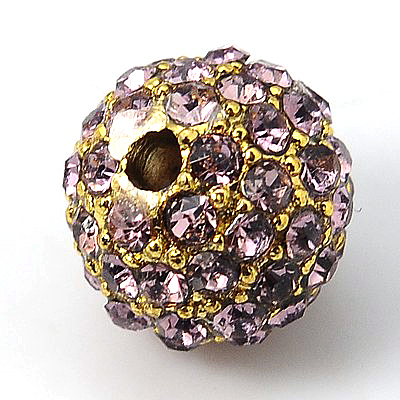 Alloy Rhinestone Beads RB-A034-10mm-A10G-1