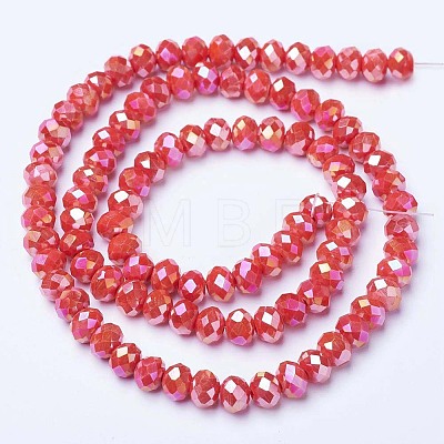 Electroplate Glass Beads Strands EGLA-A034-P3mm-B06-1