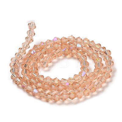 Transparent Electroplate Glass Beads Strands GLAA-F029-4mm-D15-1