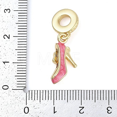 Rack Plating Brass Clear Cubic Zirconia Makeup European Dangle Charms KK-P287-34B-G-1
