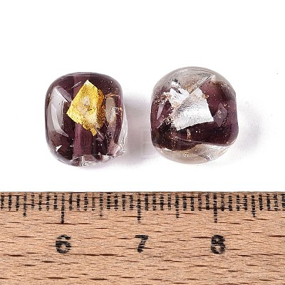 Handmade Gold & Silver Foil Glass Beads FOIL-Q003-01H-1