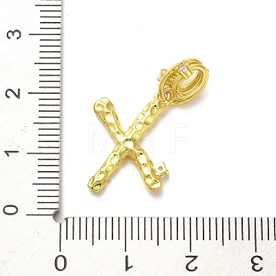 Rack Plating Brass Micro Pave Cubic Zirconia European Dangle Charms KK-L210-015G-X-1