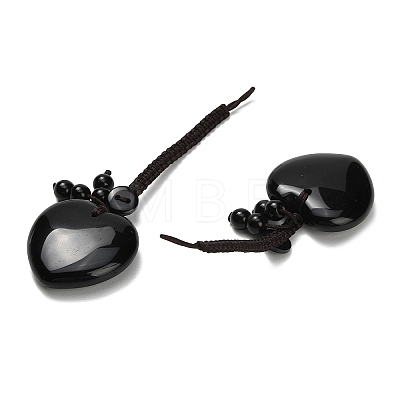 Heart Natural Obsidian Pendant Decorations G-K353-07C-1