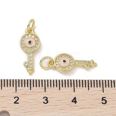 Real 18K Gold Plated Brass Micro Pave Cubic Zirconia Pendants KK-L209-068G-03-1