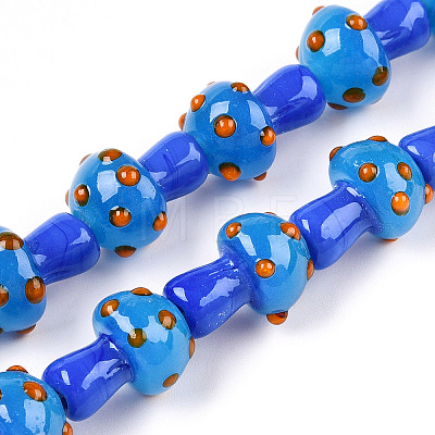 Handmade Lampwork Beads Strands X-LAMP-N024-09B-1