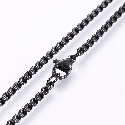 304 Stainless Steel Box Chain Necklaces NJEW-O102-19B-1