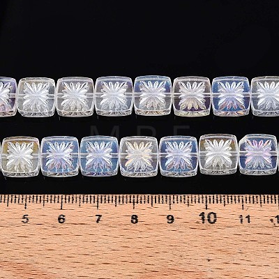 Electroplate Transparent Glass Beads Strands EGLA-N017-03A-1