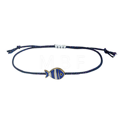Alloy Enamel Fish Charm Adjustable Bracelets FS-WG707CF-06-1