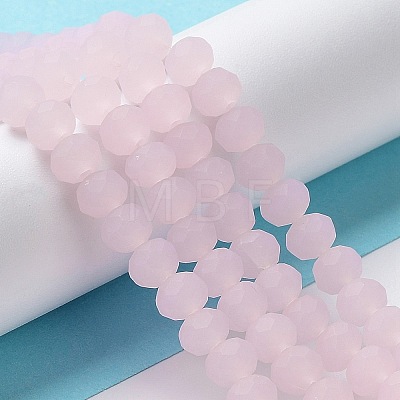 Imitation Jade Solid Color Glass Beads Strands X-EGLA-A034-J8mm-MD02-1