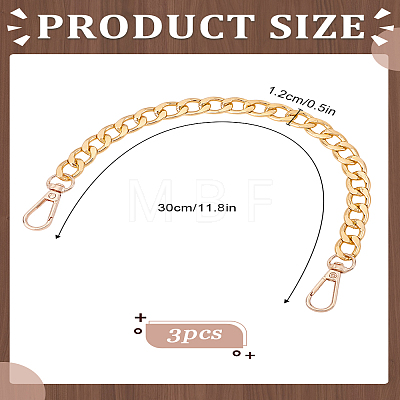 3Pcs Aluminum Curb Chain Bag Shoulder Straps FIND-LP0004-38-1