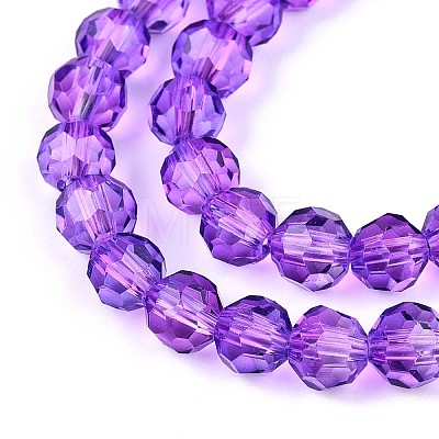 Baking Paint Transparent Glass Beads Strands X-DGLA-A035-T6mm-A11-1