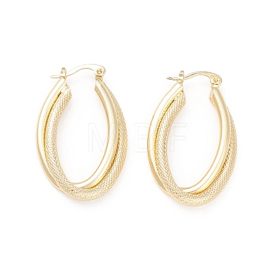 Chunky Textured Huggie Hoop Earrings for Women EJEW-A064-15G-RS-1