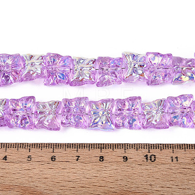 Baking Paint Electroplate Transparent Glass Beads Strands EGLA-N020-05D-1