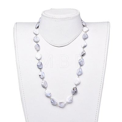 Acrylic Imitation Gemstone Style Beaded Necklaces NJEW-JN02545-1