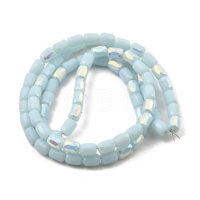 Frosted Imitation Jade Glass Beads Strands GLAA-P058-07B-13-1