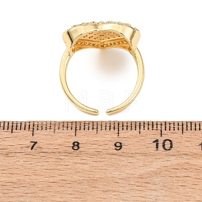 Brass Micro Pave Cubic Zirconia Cuff Open Rings RJEW-F204-07B-G01-1