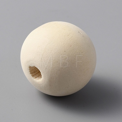Round Printed Wood Beads WOOD-WH0036-05A-1