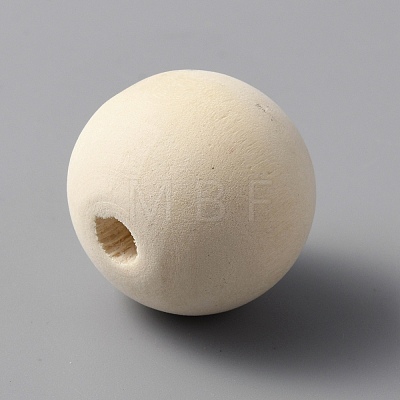 Round Printed Wood Beads WOOD-WH0036-05A-1
