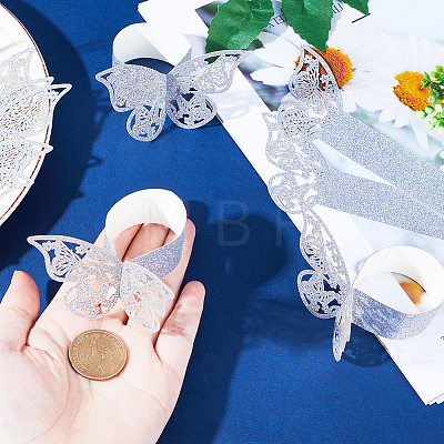 Butterfly Paper Napkin Rings AJEW-WH0348-03C-1