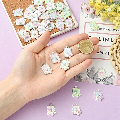 20Pcs 4 Colors Alloy Enamel Pendants FIND-YW0017-91-1