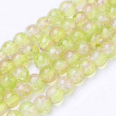 Spray Painted Crackle Glass Beads Strands CCG-Q002-6mm-05-1
