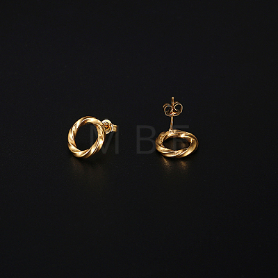 304 Stainless Steel Ring Stud Earring for Women KE1906-1