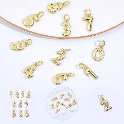 10Pcs 10 Styles Brass Charms KK-BBC0025-93-1
