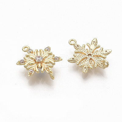 Brass Micro Pave Clear Cubic Zirconia Links ZIRC-Q021-042G-NF-1