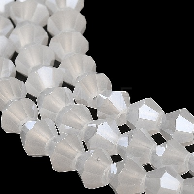 Imitation Jade Electroplate Glass Beads Strands GLAA-F029-J4mm-C06-1