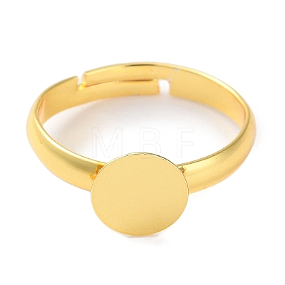 Rack Plating Adjustable Brass Ring Findings KK-F090-08G-02-1
