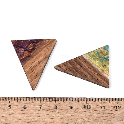 Opaque Resin & Walnut Wood Pendants RESI-T060-57M-1