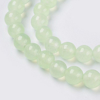 Natural White Jade Beads Strands G-G756-02-6mm-1