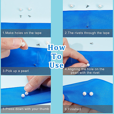100Pcs ABS Imitation Pearl Snap Rivet Butt Screw DIY-GF0013-40-1