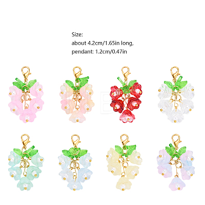 Glass & Acrylic Pendant Decorations HJEW-YW00052-01-1
