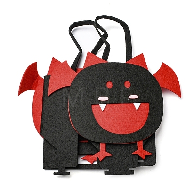 Bat Felt Halloween Candy Bags with Handles HAWE-K001-01F-1