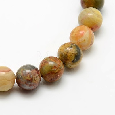 Round Natural Crazy Agate Beads Strands X-G-P058C-01-1